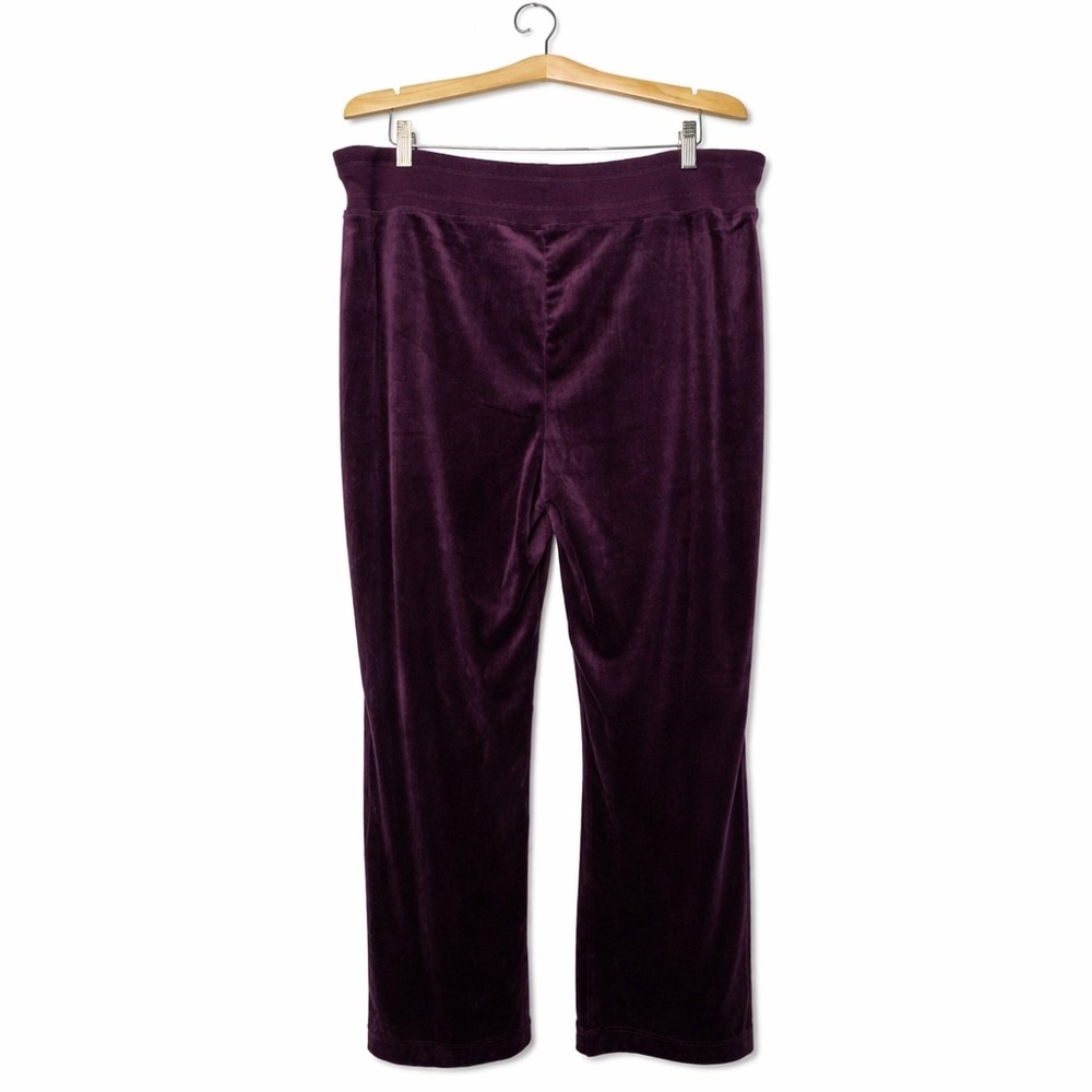 Halston Velour Lounge Set XL Purple 2pc Tracksuit Gold Zip Soft Cozy Womens - Picture 9 of 13